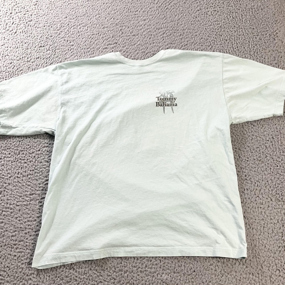 Tommy Bahama Shirt‎ Mens XL Green Meet The Parrots Graphic Tee Cotton Casual